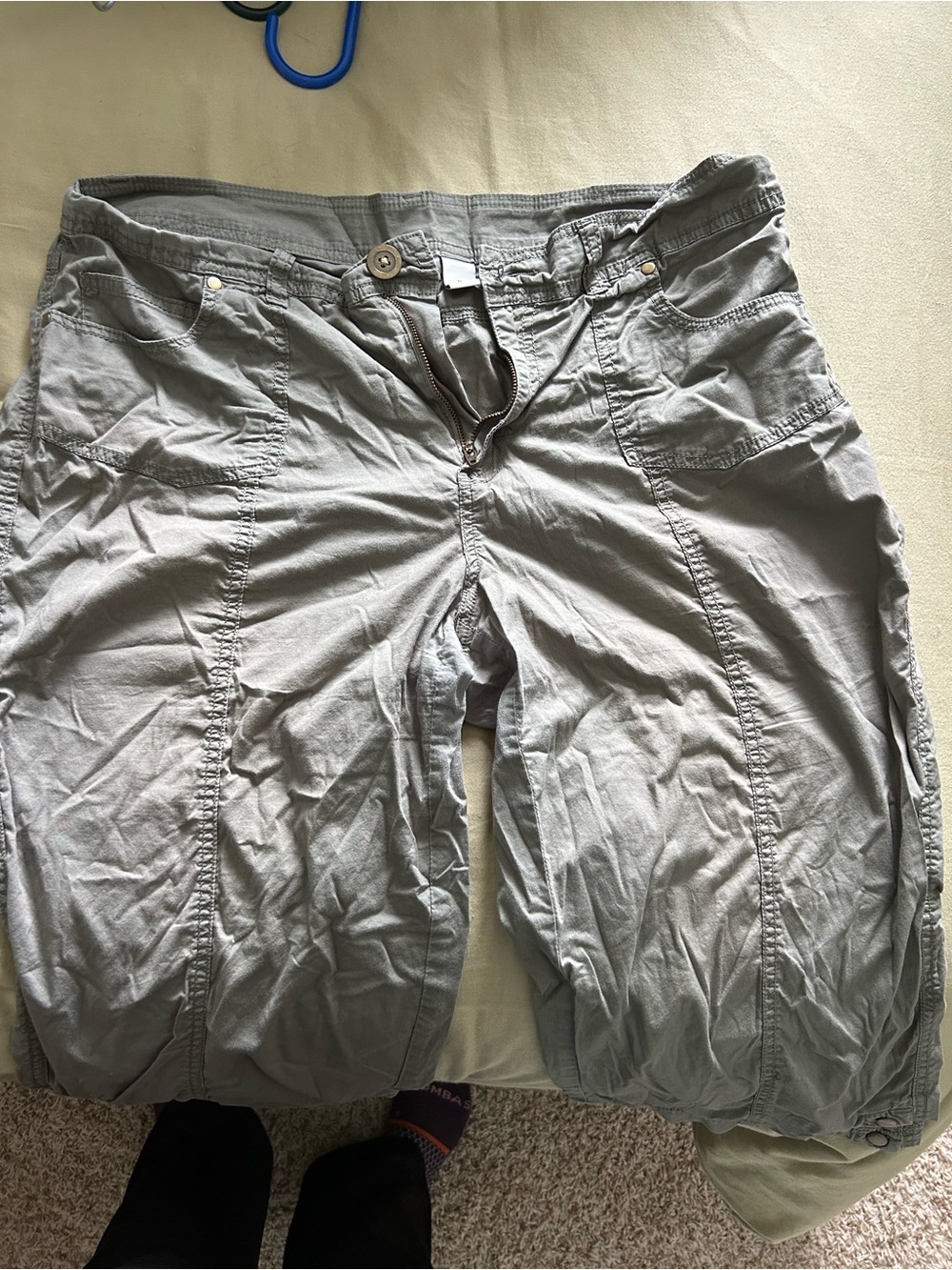 Kim Rogers tan Utility Capris